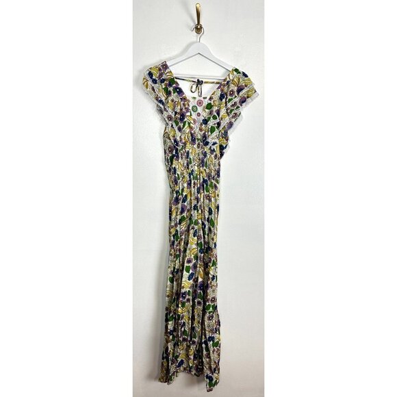 BAROK Paris Floral Ruffle Dress in White Size Small - Picture 2 of 9